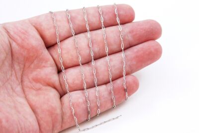 1.5x3.5 mm ÇELİK ZİNCİR, ATAÇ ZİNCİR, GÜMÜŞ RENK, 1. KALİTE KARARMAZ - 1
