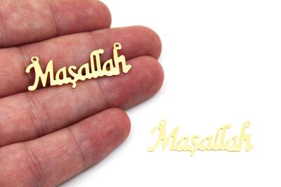 15x37 mm - MAŞALLAH DESENLİ TAKI APARATI, ALTIN KAPLAMA - 2
