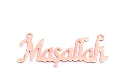 15x37 mm - MAŞALLAH DESENLİ TAKI APARATI, ROSE KAPLAMA - Thumbnail