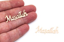 15x37 mm - MAŞALLAH DESENLİ TAKI APARATI, ROSE KAPLAMA - Thumbnail