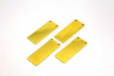 15x40 mm DİKDÖRTGEN İKİ DELİK PUL, HAM PİRİNÇ #996H - 2