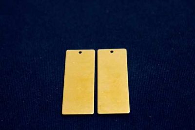 15x40 mm DİKDÖRTGEN TEK DELİK PUL, HAM PİRİNÇ #997H - 2