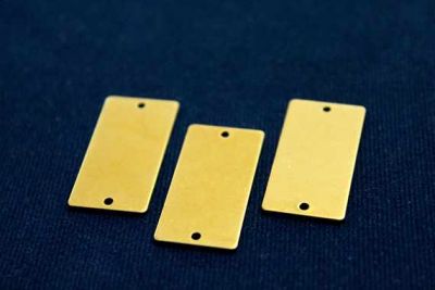15x30 mm DİKDÖRTGEN İKİ DELİK PUL, HAM PİRİNÇ #998H - 2