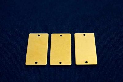 15x30 mm DİKDÖRTGEN İKİ DELİK PUL, HAM PİRİNÇ #998H - 3