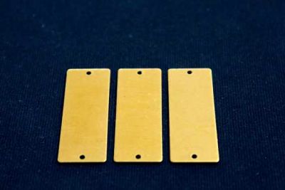 15x40 mm DİKDÖRTGEN İKİ DELİK PUL, HAM PİRİNÇ #995H - 2