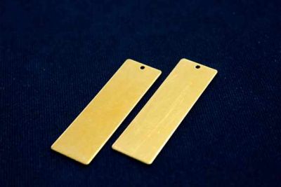 15x50 mm DİKDÖRTGEN TEK DELİK PUL, HAM PİRİNÇ #994H - 2