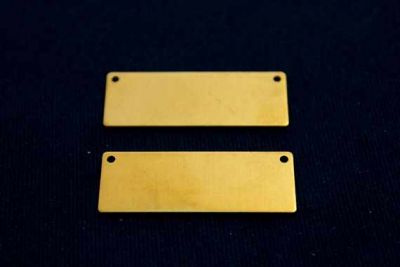 15x40 mm DİKDÖRTGEN İKİ DELİK PUL, HAM PİRİNÇ #995H-YAN-DELİK - 2