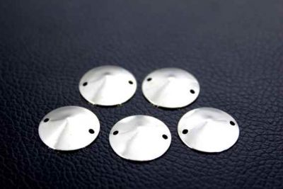 16 mm DESENLİ YUVARLAK İKİ DELİK PUL, NİKEL KAPLAMA PİRİNÇ #577N - 2