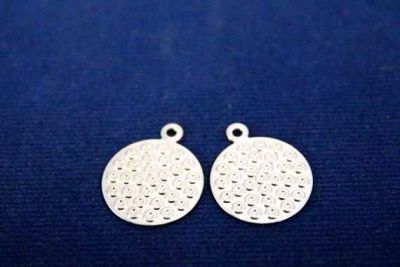 16 mm DESENLİ YUVARLAK TEK DELİK PUL, NİKEL KAPLAMA #134N - 2