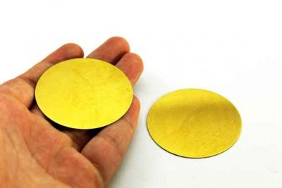 52 mm DÜZ YUVARLAK DELİKSİZ PUL, HAM PİRİNÇ #1046H - 2