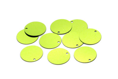 16 mm PLASTİK PUL PAYET, NAKIŞ PULU, DÖKME PUL, YAN DELİK, AÇIK YEŞİL RENK - 2