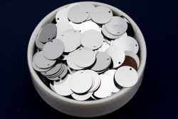 16 mm PLASTİK PUL PAYET, NAKIŞ PULU, DÖKME PUL, YAN DELİK, GÜMÜŞ RENK - ERTÜRK