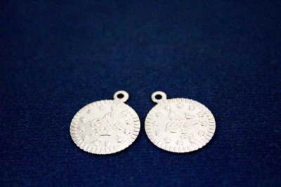 16 mm TUĞRA DESENLİ YUVARLAK TEK DELİK PUL, NİKEL KAPLAMA #125N - 2