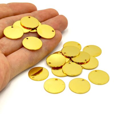 16 mm, YUVARLAK PUL, LAZER MARKALAMA PULU, PİRİNÇ MALZEME, LAK KAPLAMA, TEL KALINLIĞI 0.80 MM - 1