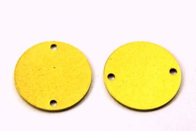 16 mm YUVARLAK İKİ DELİK PUL, HAM PİRİNÇ #65H - 2