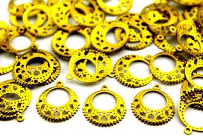20x18 mm DESENLİ PUL, KÜPE SALLANTI PULU, HAM PİRİNÇ #417H - 2