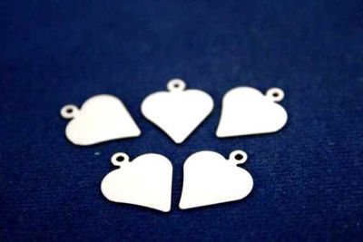 16x13 mm KALP DESEN TEK DELİK PUL, NİKEL KAPLAMA #820N - 2
