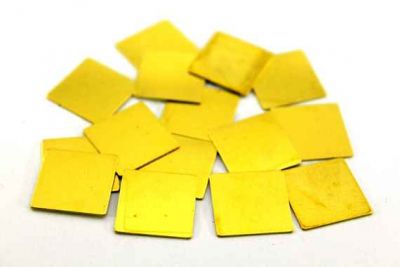 16x16 mm KARE DÜZ DELİKSİZ PUL, HAM PİRİNÇ #570H-DÜZ-DELİKSİZ - 2