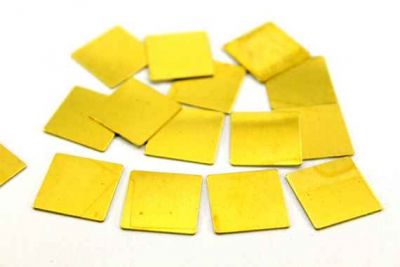 16x16 mm KARE DÜZ DELİKSİZ PUL, HAM PİRİNÇ #570H-DÜZ-DELİKSİZ - 3