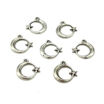 16x16 mm SALLANTI UÇ, AYYILDIZ DESENLİ, ZAMAK DÖKÜM, BOYALI GÜMÜŞ KAPLAMA - 2