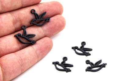 16x20 mm KUŞ DESENLİ SALLANTI ZAMAK DÖKÜM, SİYAH RENK - 2