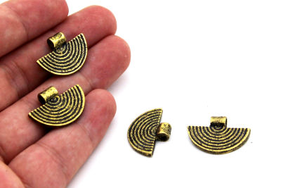 16x23 mm DESENLİ SALLANTI ZAMAK DÖKÜM, ANTİK SARI RENK - 2