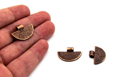 16x23 mm DESENLİ SALLANTI ZAMAK DÖKÜM, BAKIR RENK - 2