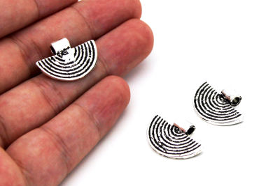 16x23 mm DESENLİ SALLANTI ZAMAK DÖKÜM, BOYALI GÜMÜŞ RENK - 2