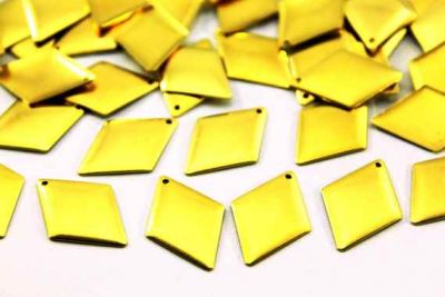 16x24 mm BAKLAVA DESENLİ TEK DELİK PUL, HAM PİRİNÇ #24H-TEK-DELİK - 2