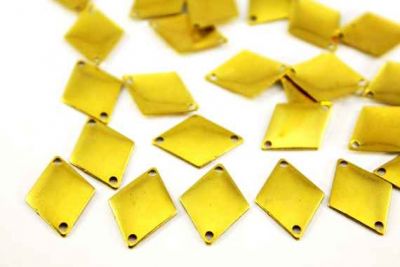 12x17 mm BAKLAVA DESENLİ TEK DELİK PUL, HAM PİRİNÇ #25H-ÇİFT-DELİK - 2