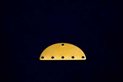 16x32 mm DESENLİ ALTI DELİK PUL, HAM PİRİNÇ #960H - 2