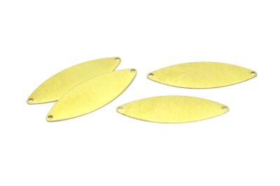 16x45 mm OVAL DESENLİ ÇİFT DELİK PUL, HAM PİRİNÇ #1473H - 2