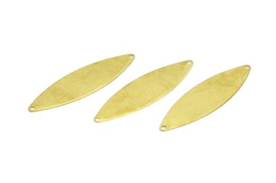 16x55 mm OVAL DESENLİ ÇİFT DELİK PUL, HAM PİRİNÇ #1460H - 2