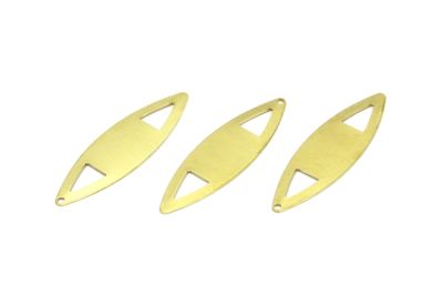 16x55 mm OVAL DESENLİ TEK DELİK PUL, HAM PİRİNÇ #1463H - 2