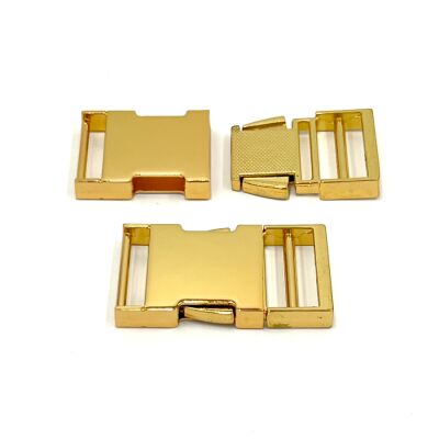 25 MM ZAMAK GEÇMELİ KEMER TOKASI, YANDAN BASMALI TOKA SARI KAPLAMA - 1