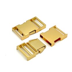 25 MM ZAMAK GEÇMELİ KEMER TOKASI, YANDAN BASMALI TOKA SARI KAPLAMA - 2