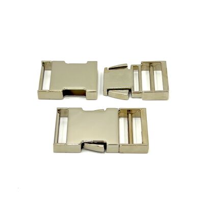 25 MM ZAMAK GEÇMELİ KEMER TOKASI, YANDAN BASMALI TOKA RODYUM KAPLAMA - 1