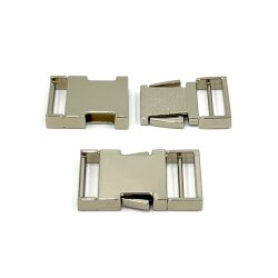 20 MM ZAMAK GEÇMELİ KEMER TOKASI, YANDAN BASMALI TOKA RODYUM KAPLAMA - 1