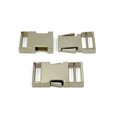 20 MM ZAMAK GEÇMELİ KEMER TOKASI, YANDAN BASMALI TOKA RODYUM KAPLAMA - 1