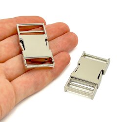 20 MM ZAMAK GEÇMELİ KEMER TOKASI, YANDAN BASMALI TOKA RODYUM KAPLAMA - 3