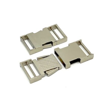 20 MM ZAMAK GEÇMELİ KEMER TOKASI, YANDAN BASMALI TOKA RODYUM KAPLAMA - 2