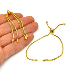ASANSÖRLÜ AYARLANABİLİR HAZIR BİLEKLİK ZİNCİRİ ALTIN KAPLAMA - ERTÜRK