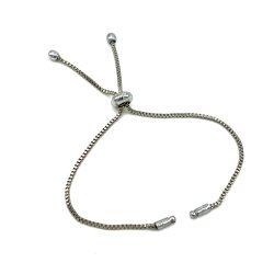 ASANSÖRLÜ AYARLANABİLİR HAZIR BİLEKLİK ZİNCİRİ RODYUM KAPLAMA - 2