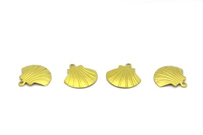 17x17 mm MİDYE DESENLİ PUL, HAM PİRİNÇ #1585H - 2