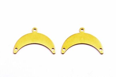 17x25 mm AY DESENLİ KULPLU PUL, HAM PİRİNÇ #1798H - 2