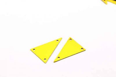 17x25 mm ÜÇGEN DESENLİ DÜZ ÜÇ DELİK PUL, HAM PİRİNÇ #872H-DÜZ-ÜÇ-DELİK - 3
