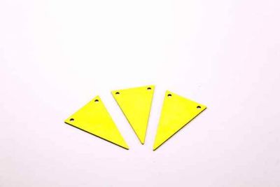 17x25 mm ÜÇGEN DESENLİ DÜZ İKİ DELİK PUL, HAM PİRİNÇ #872H-DÜZ-İKİ-DELİK - 3