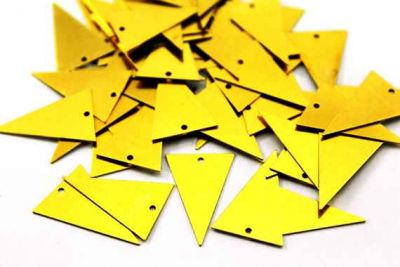 17x25 mm ÜÇGEN DESENLİ DÜZ TEK DELİK PUL, HAM PİRİNÇ #872H-DÜZ-TEK-DELİK - 2