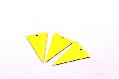 17x25 mm ÜÇGEN DESENLİ DÜZ TEK DELİK PUL, HAM PİRİNÇ #872H-DÜZ-TEK-DELİK - 4