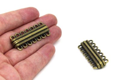 17x44 mm YEDİLİ MIKNATISLI KLİPS, ANTİK SARI KAPLAMA - 3
